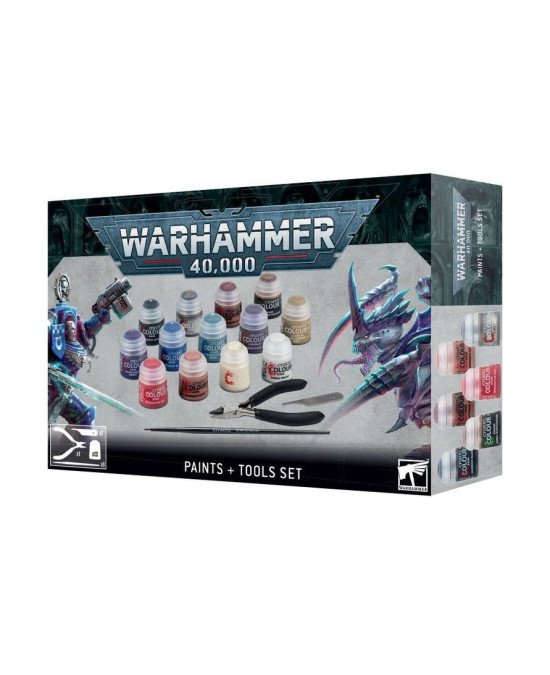 Warhammer 40,000 Paints + Tools Set (Multilingual) | Warhammer 40,000